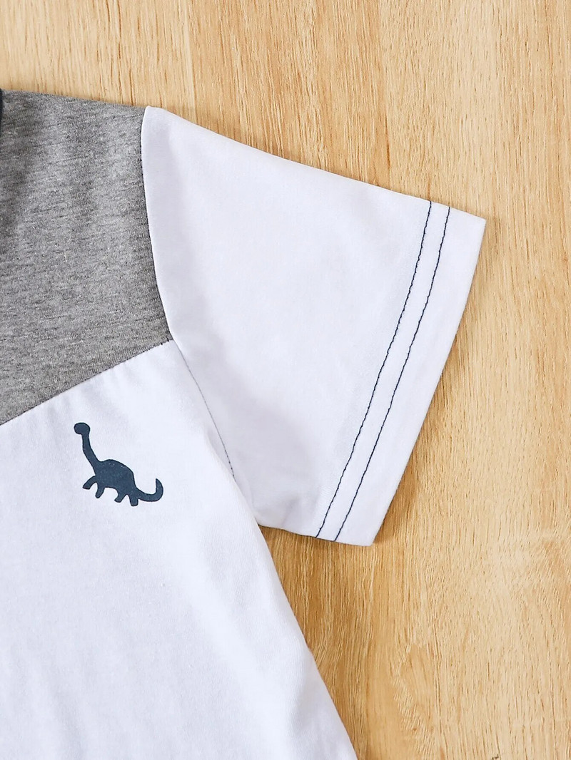 Salopetă de vacanță cu mâneci scurte de vară și confortabilă, potrivită pentru băieți cu vârsta de 1-2 ani, pantaloni scurți, patchwor de culoare pentru bebeluși