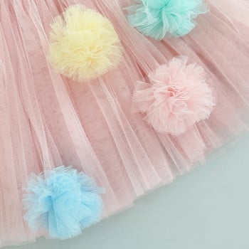 ma&baby 0-3 години Новородени бебета Малки деца Бебешки момичета Skrits Tulle Pom Pom Tutu Парти поли Костюми за рожден ден D01