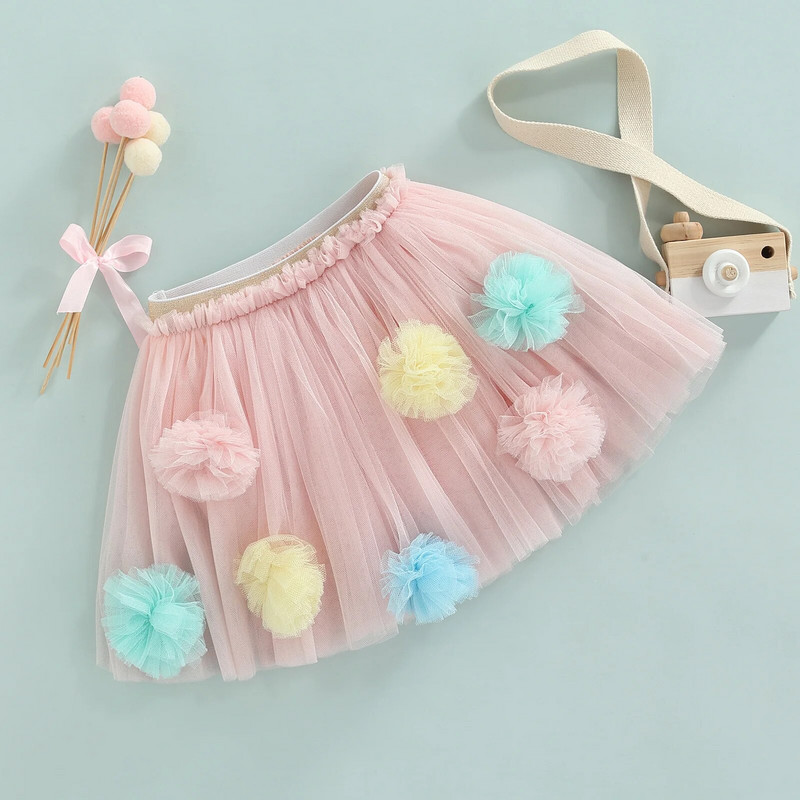 ma&baby 0-3 ani Nou-născut Sugar Copil Copil Fete Skrits Tulle Pom Pom Tutu Fuste de petrecere Costume de zi de naștere D01