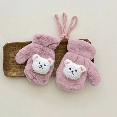Faux Fur Χειμερινά παιδικά γάντια Bear Halter αρνί μαλλί Παιδικά γάντια Παχύ ζεστό Παιδί Κορίτσια Αγόρια Γάντια Βρεφικά αξεσουάρ 3-8 ετών