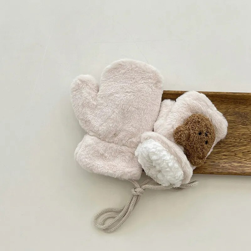 Faux Fur Χειμερινά παιδικά γάντια Bear Halter αρνί μαλλί Παιδικά γάντια Παχύ ζεστό Παιδί Κορίτσια Αγόρια Γάντια Βρεφικά αξεσουάρ 3-8 ετών