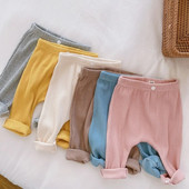 Toamnă Iarnă Pantaloni pentru bebeluși Pantaloni casual din bumbac elastic în talie Copii Băieți Fete Leggings Îmbrăcăminte Copii Pantaloni pentru sugari