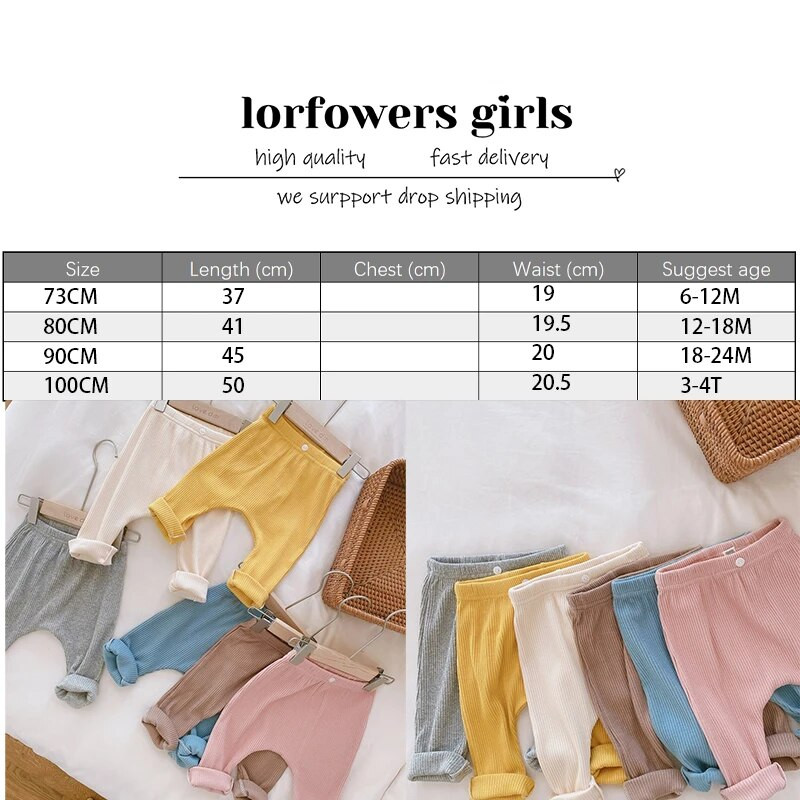 Φθινόπωρο χειμερινό μωρό παντελόνι νήπιο Casual βαμβακερό ελαστικό παντελόνι μέση Παιδιά αγόρια κορίτσια κολάν Παιδικά ρούχα Βρεφικό παντελόνι