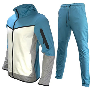 Мъжки спортен костюм 2022 Нова марка Tech Fleece Hoodie Памучно облекло Разтегливо облекло за тренировки Добро качество Палто Спортни панталони Спортен комплект