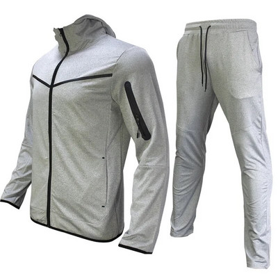 Costum de trening pentru bărbați 2022, nou brand Tech, fleece, hanorac, îmbrăcăminte din bumbac, îmbrăcăminte elastică pentru antrenament, haină de bună calitate, pantaloni de trening, set sport