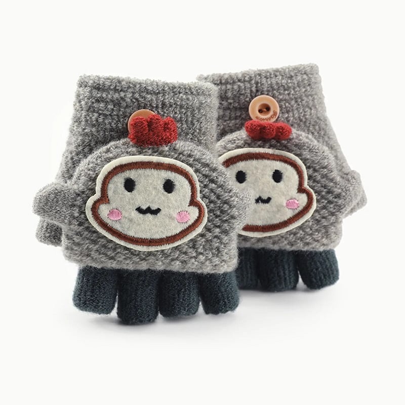 Pehmed multifilmikindad Vastsündinud imikutele Lapsed Poistele Tüdrukutele Talvine Soe Kootud Sõrmedeta Väikelapse Kootud Kinnas Перчатки Рукавички