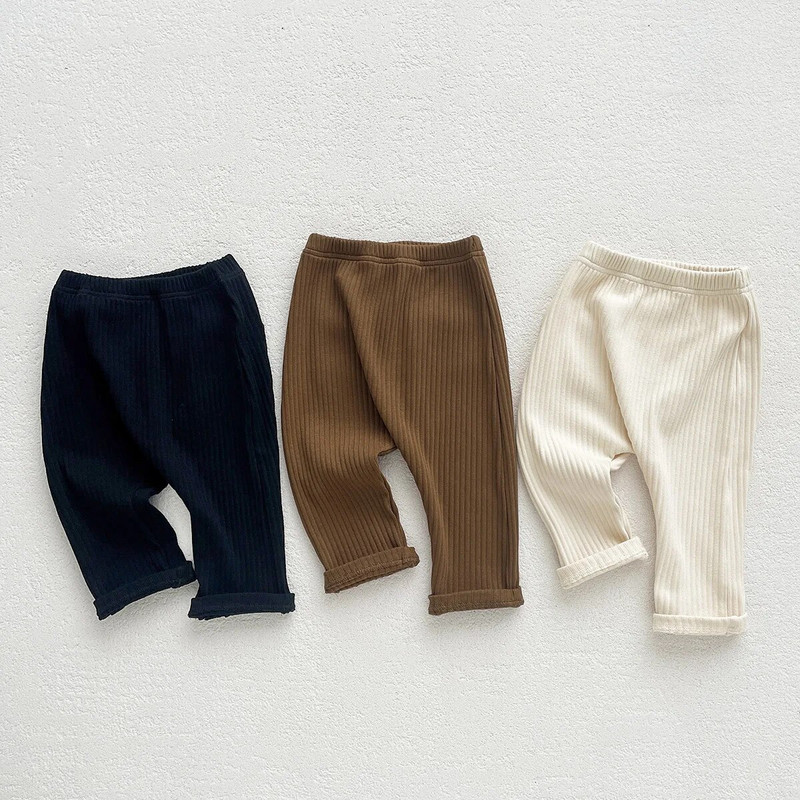 7739 Beebipüksid 2023 Sügis, uus lihtne mood Baby Boy püksid Keermega püksid Retuusid 0–3 aasta vanused tüdrukute püksid