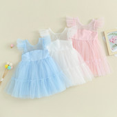 ma&baby 3M-3Y nou-născut nou-născut bebeluș fetițe rochie prințesă tul tutu petrecere nuntă rochii aniversare pentru fetiță D05