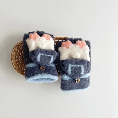 Παιδικά πλεκτά γάντια χωρίς δάχτυλα εκτεθειμένα γάντια με δάχτυλα χειμωνιάτικα ζεστά παχύρρευστα Παιδικά γάντια μάλλινα με οθόνη αφής