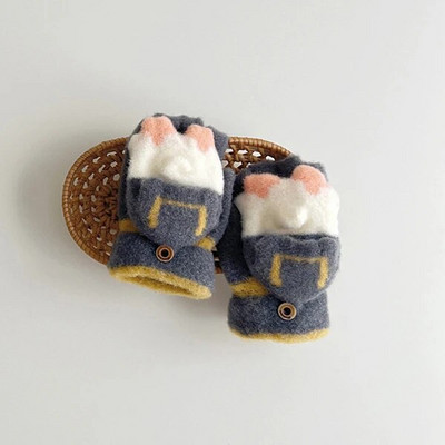 Παιδικά πλεκτά γάντια χωρίς δάχτυλα εκτεθειμένα γάντια με δάχτυλα χειμωνιάτικα ζεστά παχύρρευστα Παιδικά γάντια μάλλινα με οθόνη αφής