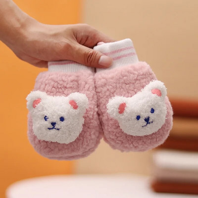 Multifilm Karu Lapsed Kaela Rippuvad Kinnas Paks Plush Halterneck Kindad Beebi Talvine Käesoojendaja Pehme Lambafliisist Laste Kindad