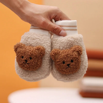 Multifilm Karu Lapsed Kaela Rippuvad Kinnas Paks Plush Halterneck Kindad Beebi Talvine Käesoojendaja Pehme Lambafliisist Laste Kindad