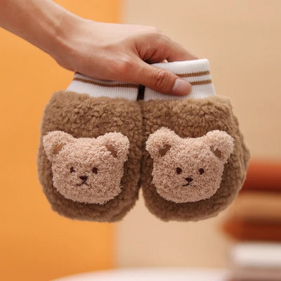 Multifilm Karu Lapsed Kaela Rippuvad Kinnas Paks Plush Halterneck Kindad Beebi Talvine Käesoojendaja Pehme Lambafliisist Laste Kindad