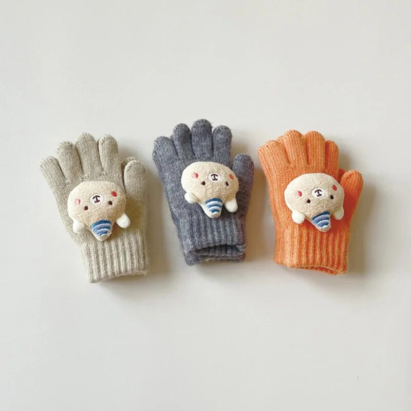 2023. aasta villased beebi talvekindad tüdrukutele poistele karu viie sõrmega lastele lumekindad Korea soojad käed, laste aksessuaarid 2–7 a.