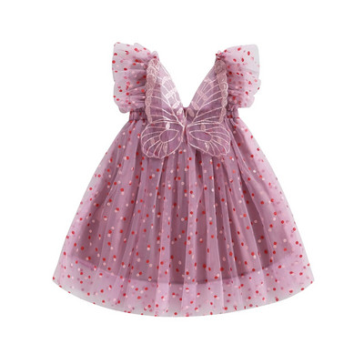 ma&baby 6M-4Y Toddler Copil Bebeluș Fetițe Rochie de vară Dot Print Fluture Tulle Tutu Party Wedding Birthday Rochii pentru fetiță D06