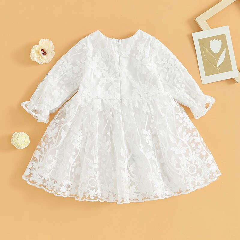 ma&baby 3-18M nou-născut nou-născut fete rochie copil mic cu mânecă lungă prințesă tutu petrecere nuntă rochii aniversare pentru fetiță D05