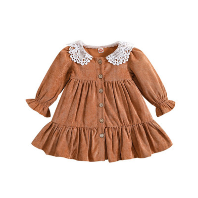 ma&baby 6M-4Y Rochii pentru fetiță Rochii cu mânecă lungă din dantelă cu volan pentru fetiță Rochii de toamnă de primăvară de epocă D05