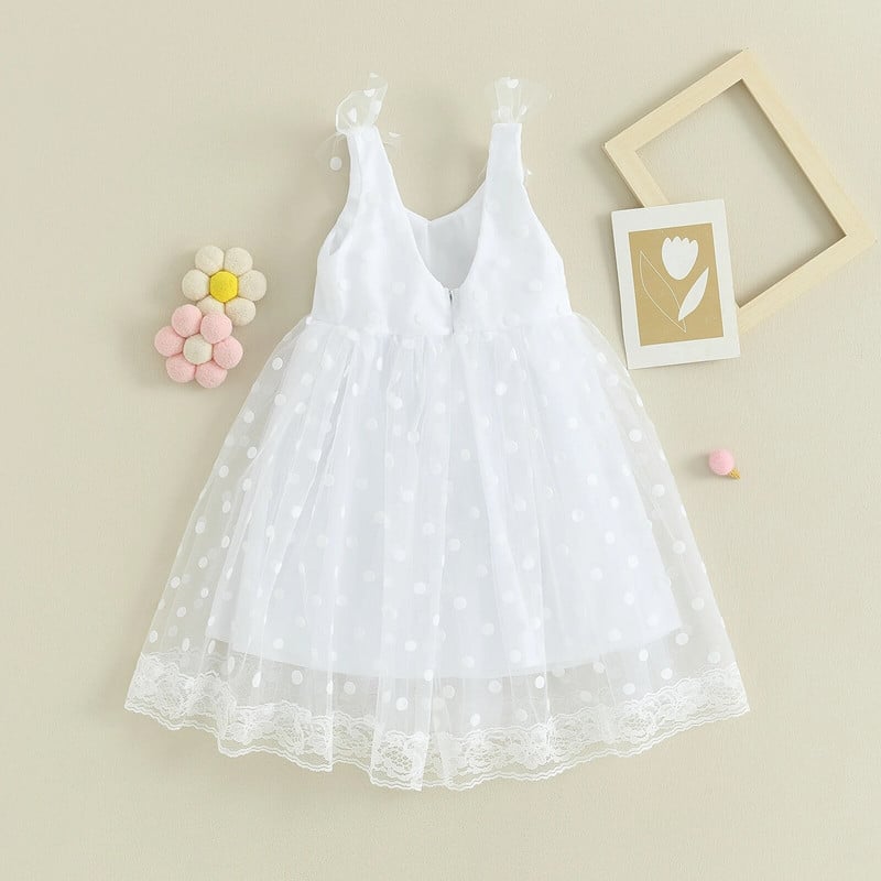 ma&baby 6M-4Y Väikelapsele Imikule Tüdrukutele Täpitrükiga varrukateta tüll Tutu Sünnipäevapulmakleidid Tüdrukutele D05