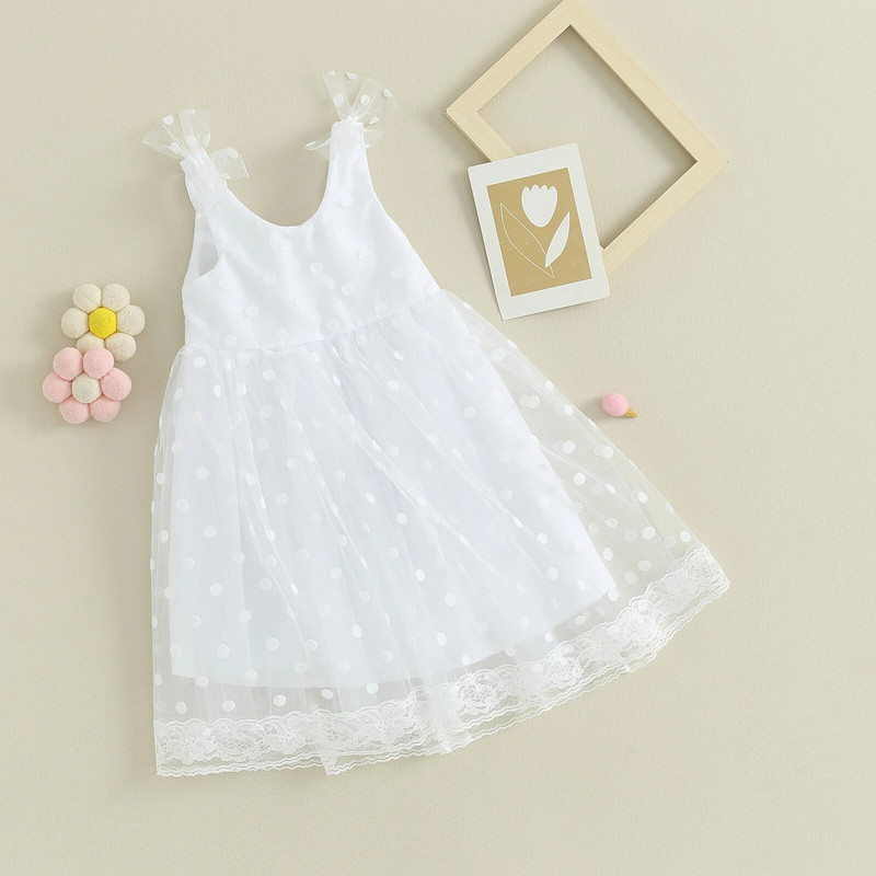 ma&baby 6M-4Y Väikelapsele Imikule Tüdrukutele Täpitrükiga varrukateta tüll Tutu Sünnipäevapulmakleidid Tüdrukutele D05