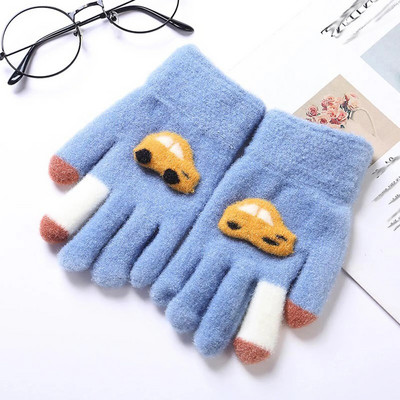 Παιδικά Γάντια Χειμερινά Αγόρια Θερμικά Γάντια Τραβηγμένα Χέρια Σχέδιο Αυτοκινήτου Πέντε Δάχτυλα Γάντια Unisex Παιδικά Χειμερινά Γάντια