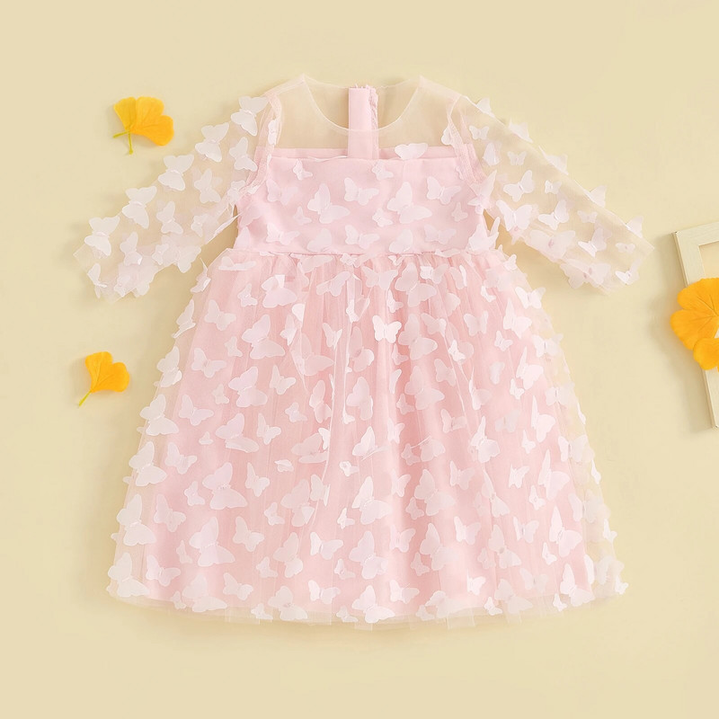 ma&baby 6M-3Y Copil nou-născut nou-născut Bebeluș fetițe rochie roșie mâneci plasă fluture tul rochii de petrecere de aniversare pentru fetiță D05