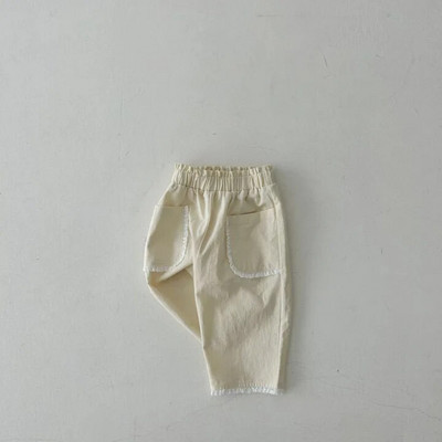 2023. aasta suvi, uued laste lahtised püksid, soliidsed tüdrukud, pitsid, vabaaja püksid, puuvillased püksid, lapsed, väikelaste püksid