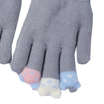 Ръкавици с цели пръсти Детски ръкавици с пет пръста Зимни момчета Кадифени точки Момчета Момичета Топли поларени ръкавици за малки деца