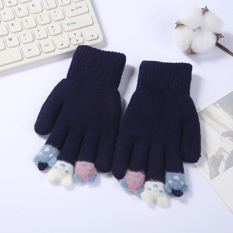 Γάντια Full Finger Παιδιά Five Finger Gloves Winter Boys Velvet Points Boys Girls Warm Fleece Toddler Glove Liners for Children