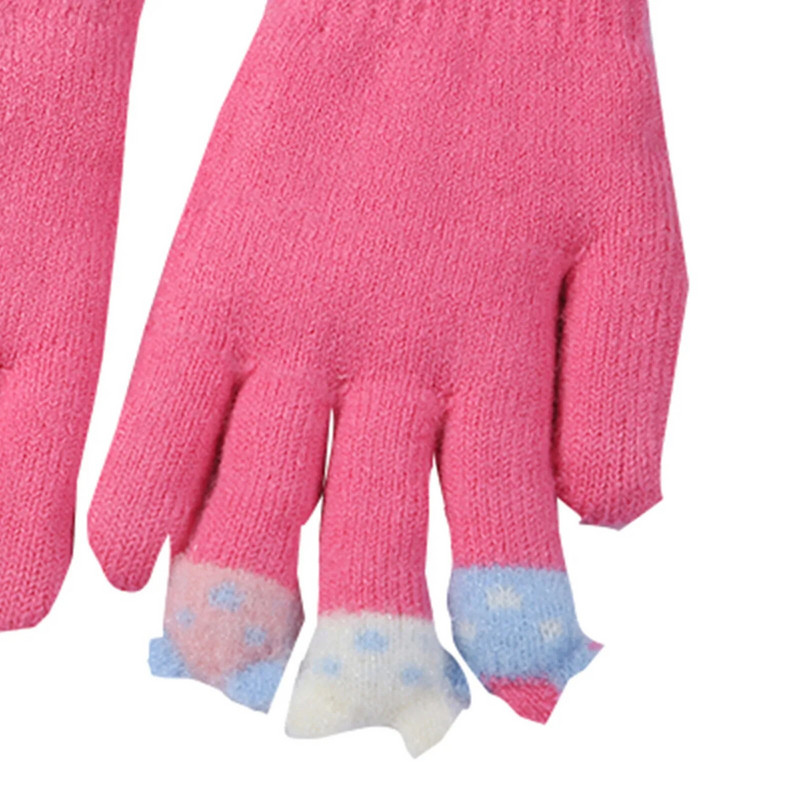 Γάντια Full Finger Παιδιά Five Finger Gloves Winter Boys Velvet Points Boys Girls Warm Fleece Toddler Glove Liners for Children