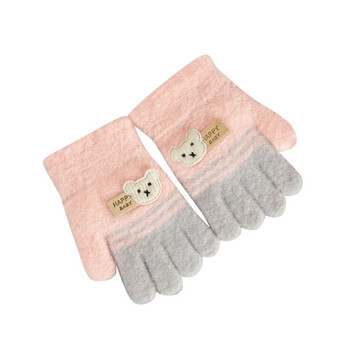 Μικρό παιδί Παιδιά Βρέφη Κορίτσια Αγόρια Γάντια Ζεστά Cartoon Bear Imitation Κασμίρ Γάντια Ολόκληρα Δάχτυλα Χειμερινά μαλακά γάντια перчатки зимние