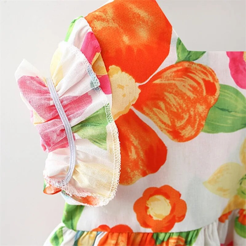 ma&baby 6M-3Y Copil nou-născut nou-născut Bebeluș fetițe rochie imprimeu flori mâneci bufante rochii a-line pentru fete + geantă haine de vară D06