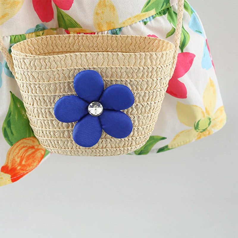 ma&baby 6M-3Y Copil nou-născut nou-născut Bebeluș fetițe rochie imprimeu flori mâneci bufante rochii a-line pentru fete + geantă haine de vară D06