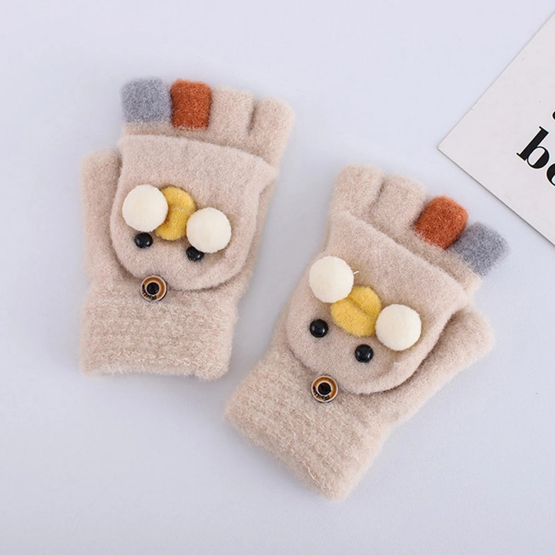 Mănuși tricotate pentru copii de Crăciun mănuși convertibile pentru copii Mănuși calde de iarnă Mănuși fără degete pentru copii перчатки детские