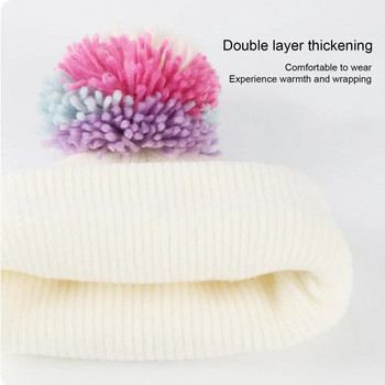 1 σετ γάντια casual οθόνη αφής αντιανεμικά άνετα χειμωνιάτικα ζεστά καπέλο αναπνεύσιμα παιδικά πλεκτά χειμωνιάτικα γάντια με σετ καπέλων