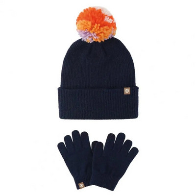 1 комплект ежедневни ръкавици със сензорен екран Ветроустойчиви удобни зимни топли шапки Дишащи детски плетени зимни ръкавици с комплект шапки