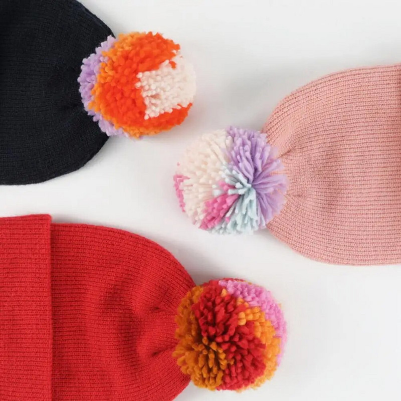 1 komplekt vabaaja puuteekraaniga kindad tuulekindlad mugavad talvised soojad mütsid hingavad lapsele kootud talvekindad mütsikomplektiga