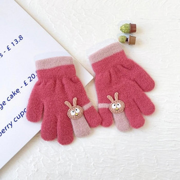 Ζεστά γάντια λαγουδάκι Χαριτωμένα χοντρά παιδικά γάντια κινουμένων σχεδίων με θέμα λαγουδάκι Γάντια χειμωνιάτικα ζεστά γάντια πλήρους δακτύλου