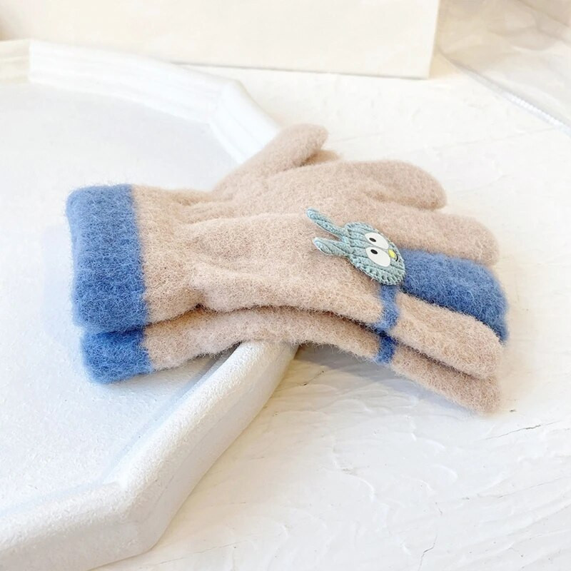 Soojad jänkukindad Armsad paksud lastekindad Multifilmi jänkuteemalised kindad Talvised soojad täissõrmekindad