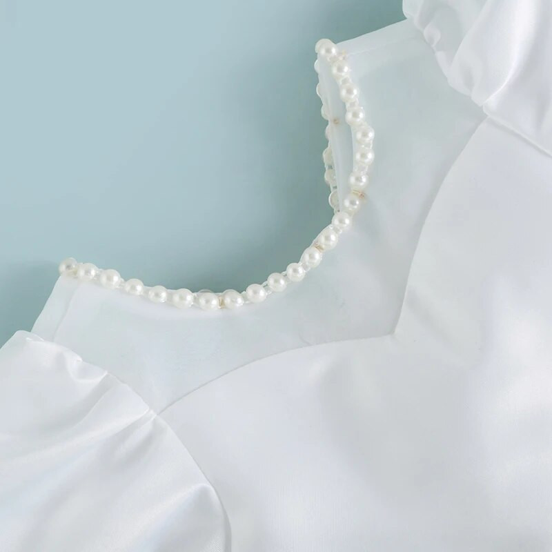 ma&baby 6M-3Y Copil nou-născut nou-născut rochie fetiță din tul perlat cu fundă tutu, petrecere, nuntă, aniversare, botez, rochii pentru fetiță