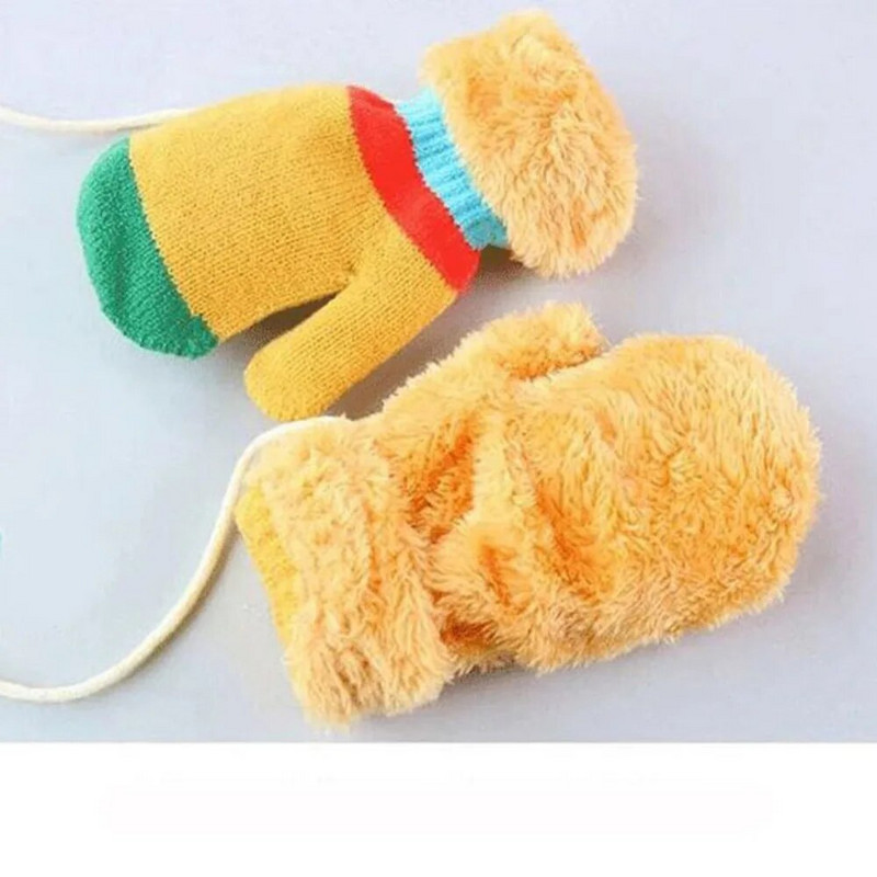 0-36 luni Bebeluş băieţel Bebeluş fetiţă copii Mănuşi tricotate Iarna Copii Mănuşi de frânghie calde Mănuşi de vată pentru bebeluşi