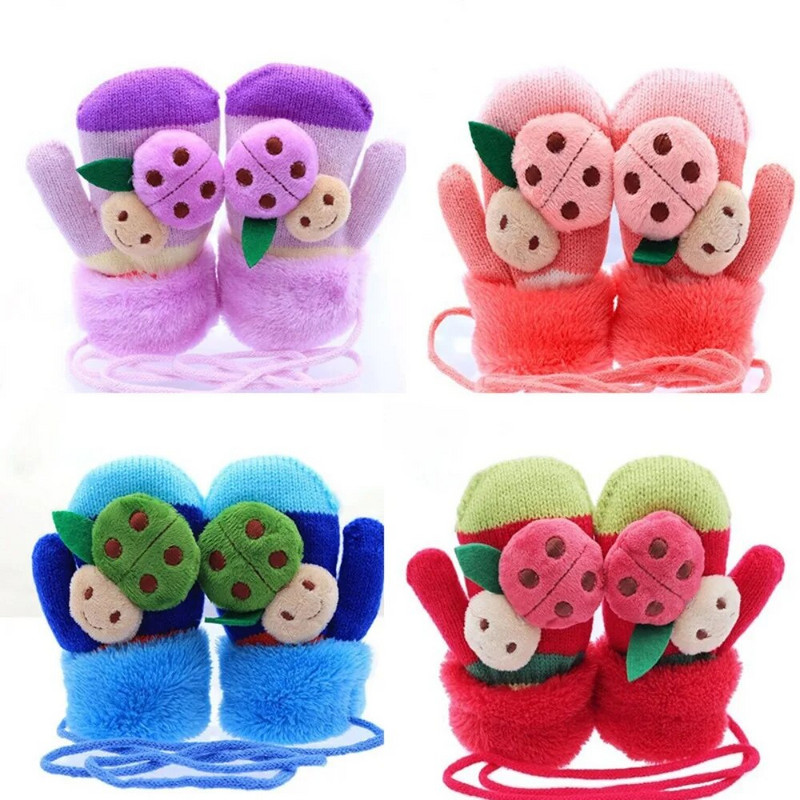 0-36 luni Bebeluş băieţel Bebeluş fetiţă copii Mănuşi tricotate Iarna Copii Mănuşi de frânghie calde Mănuşi de vată pentru bebeluşi