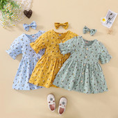 Ma&Baby 6M-4Y Rochie pentru copii mici pentru fetițe Rochii cu volane florale pentru fete Îmbrăcăminte Costume D01