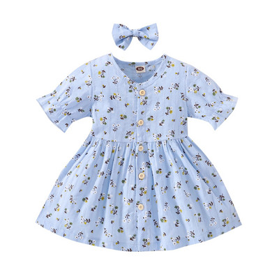 Ma&Baby 6M-4Y Rochie pentru copii mici pentru fetițe Rochii cu volane florale pentru fete Îmbrăcăminte Costume D01