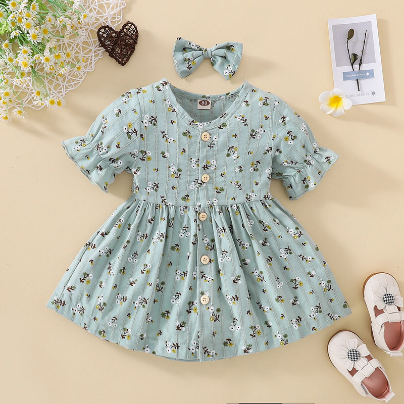 Ma&Baby 6M-4Y Rochie pentru copii mici pentru fetițe Rochii cu volane florale pentru fete Îmbrăcăminte Costume D01