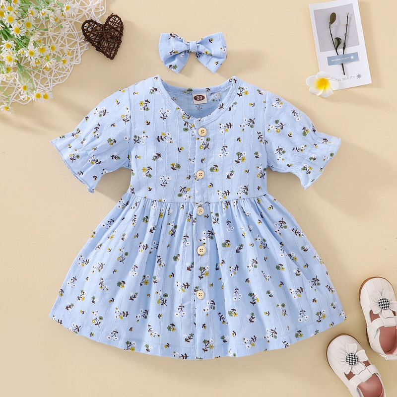 Ma&Baby 6M-4Y Rochie pentru copii mici pentru fetițe Rochii cu volane florale pentru fete Îmbrăcăminte Costume D01