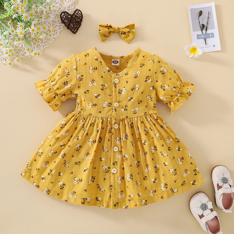 Ma&Baby 6M-4Y Rochie pentru copii mici pentru fetițe Rochii cu volane florale pentru fete Îmbrăcăminte Costume D01