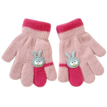 Прекрасни ръкавици със зайче Топли ръкавици с подплатени карикатури Детски костюм с цели пръсти