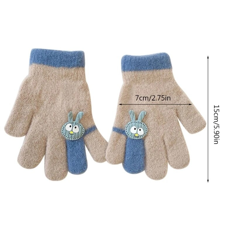 Mănuși de iepuraș minunate Mănuși căptușite cu desene animate Costum pentru copii cu degetul complet