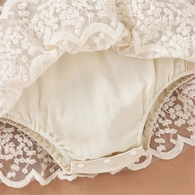 ma&baby 0-18M väikelapse vastsündinu beebi tüdrukule pitsist volangidega pikkade varrukatega kleidid tüdruku sünnipäevapeoks Pulmad D01