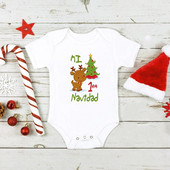 Mi 1ra Navidad Baby Rompers Καλά Χριστούγεννα Άγιος Βασίλης Χαριτωμένα ρούχα για αγόρι κορίτσι Η πρώτη μου χριστουγεννιάτικη φόρμα Χριστουγεννιάτικη στολή
